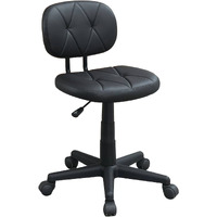Office Chair with Adjustable Height and Diamond Stitch, Black