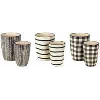 Pot (Set of 6) 2.75"D x 4.25"H, 3.75"D x 5"H Dolomite