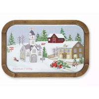 Church with House and Truck 23.75"L x 15.75"H Iron/MDF