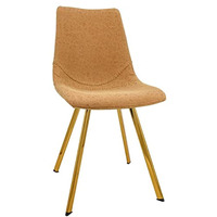 LeisureMod Markley Modern Leather Dining Chair With Gold Legs