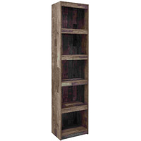 Pier with 5 Open Compartments and Plank Style, Rustic Brown