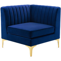 Triumph Channel Tufted Performance Velvet Sectional Sofa Corner Chair