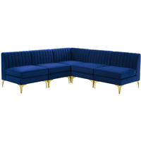 Triumph Channel Tufted Performance Velvet 5-Piece Sectional Sofa