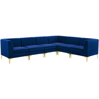 Triumph Channel Tufted Performance Velvet 6-Piece Sectional Sofa