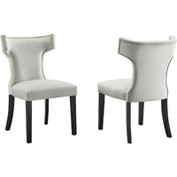 Curve Performance Velvet Dining Chairs - Set of 2