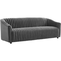 Announce Performance Velvet Channel Tufted Sofa