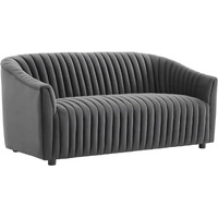 Announce Performance Velvet Channel Tufted Loveseat