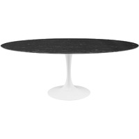 Lippa 78" Oval Artificial Marble Dining Table