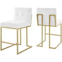 Privy Counter Stool Upholstered Fabric Set of 2