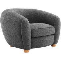 Abundant Boucle Upholstered Fabric Armchair