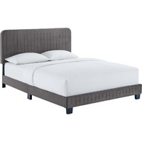 Celine Channel Tufted Performance Velvet Queen Platform Bed