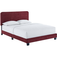 Celine Channel Tufted Performance Velvet Twin Platform Bed