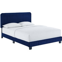 Celine Channel Tufted Performance Velvet Twin Platform Bed