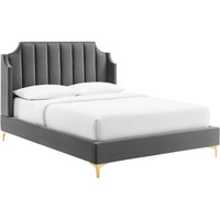 Daniella Performance Velvet Queen Platform Bed