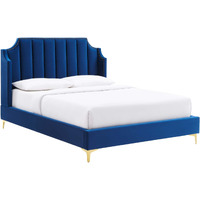 Daniella Performance Velvet Queen Platform Bed