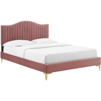 Juniper Channel Tufted Performance Velvet Twin Platform Bed