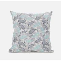 Paisley on Abstract Suede Blown and Closed Pillow by Amrita Sen in Black Red