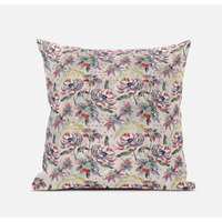 Roses Sprayed Stars Suede Blown and Closed Pillow by Amrita Sen in Red Gold