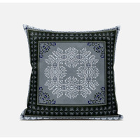 Window Wreath Palace Suede Blown and Closed Pillow by Amrita Sen in Gray Green Pink