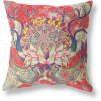 Vase SunFlower Matches Broadcloth Indoor Outdoor Zippered Pillow Red Green