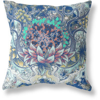 Vase SunFlower Matches Broadcloth Indoor Outdoor Blown and Closed Pillow Blue Aqua Yellow