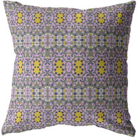Geo Flowers Suede Blown and Closed Pillow Purple