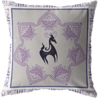 Horse and Butterflies Suede Blown and Closed Pillow Black on Gray