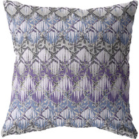 Hatches Suede Blown and Closed Pillow Muted Purple and Gray