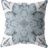 Space Forest Suede Blown and Closed Pillow Blue