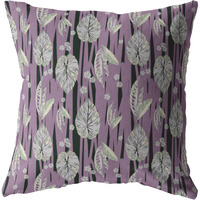 Tropics Falling Suede Blown and Closed Pillow Pink and White