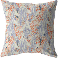 Sleepy Tropics Suede Blown and Closed Pillow Orange