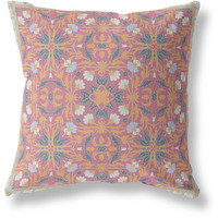 Jahan Paisley Broadcloth Indoor Outdoor Blown and Closed Pillow by Amrita Sen in Muted Magenta Gold