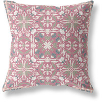 Jahan Paisley Broadcloth Indoor Outdoor Blown and Closed Pillow by Amrita Sen in Muted Magenta Cream