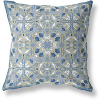 Jahan Paisley Broadcloth Indoor Outdoor Blown and Closed Pillow by Amrita Sen in Light Green Blue