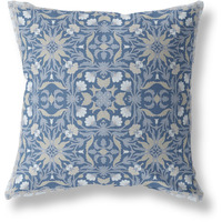Jahan Paisley Broadcloth Indoor Outdoor Blown and Closed Pillow by Amrita Sen in Blue Gray
