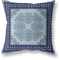 Window Wreath Palace Broadcloth Indoor Outdoor Blown and Closed Pillow by Amrita Sen in Light Blue Indigo Purple