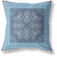 Window Wreath Palace Broadcloth Indoor Outdoor Blown and Closed Pillow by Amrita Sen in Blue Light Blue