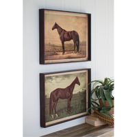 SET OF TWO HORSE PRINTS UNDER GLASS