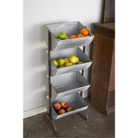 FOUR TIERED PERFORATED METAL DISPLAY TOWER