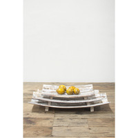 SET OF THREE RECTANGLE CURVED WOODEN BOWLS