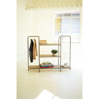 HORIZONTAL RECYCLED WOOD AND METAL DISPLAY UNIT