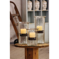 ORIGINAL GLASS CANDLE CYLINDER W RUSTIC INSERT - LARGE