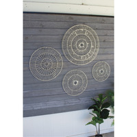 SET OF FOUR HAND MADE PAPER DISCS WALL ART