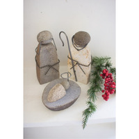SET OF THREE RIVER ROCK MARY JOSEPH AND JESUS