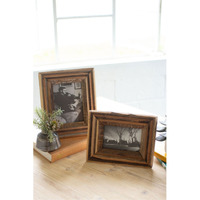 SET OF TWO RECYCLED WOOD PHOTO FRAMES - NATURAL