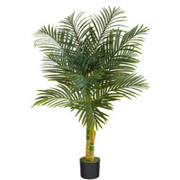 4 Double Stalk Golden Cane Artificial Palm Tree