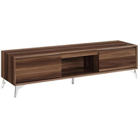 91997 - TV stand , LED, Walnut & Chrome Finish - Raceloma