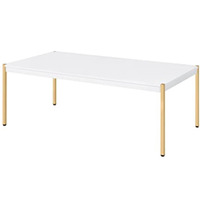 LV00034 - Coffee Table, White & Gold Finish - Otrac