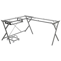 OF00047 - Computer Desk, Clear Glass & Silver Finish - Demas
