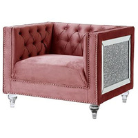 LV00329 - Chair, Pink Velvet - HeiberoII